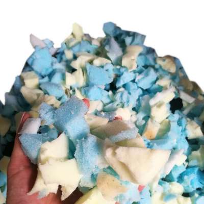 Wholesale Cheap Mixed Color Recycled Shredded 50% Memory Foam Scrap And 50% Furniture Foam Scrap